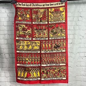 Vintage 12 Days Of Christmas Ulster Weavers Pure Irish Linen Towel New